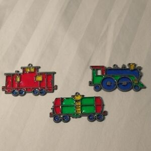 3 vintage glass sun reflecting Christmas ornaments